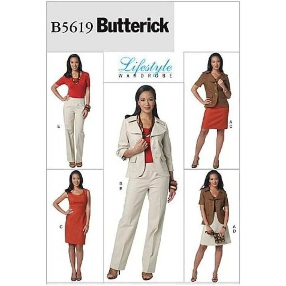 Butterick Sewing Pattern 5619 Jacket Dress Skirt Pants‎ Size 8-14